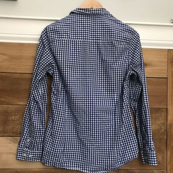 Cargo Crew Uniform Women Frankie Check Gingham Button Down Shirt AU 12 US 8 Blue - Picture 3 of 8